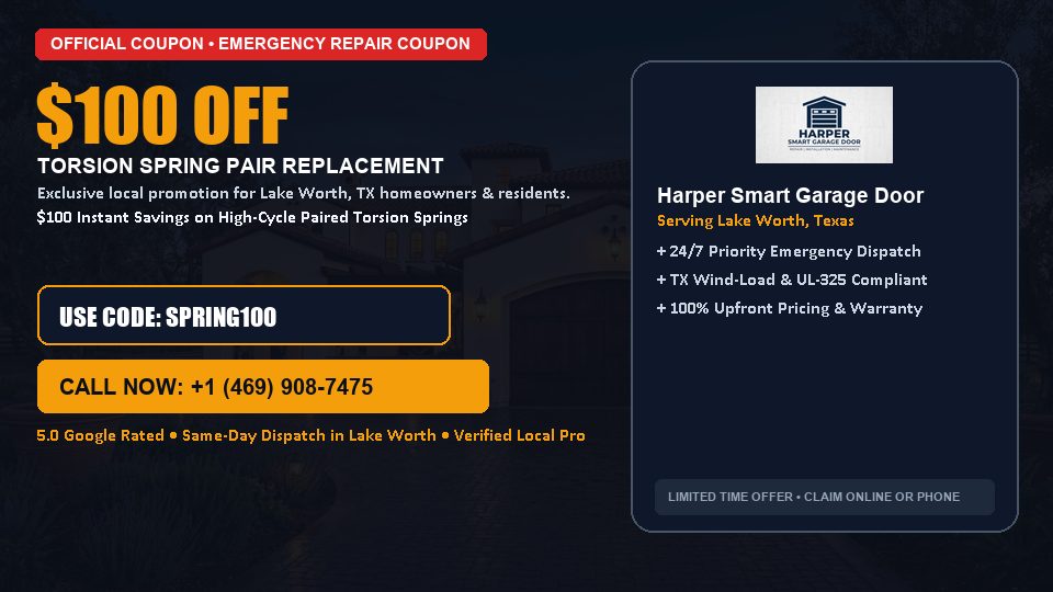 Harper Smart Garage Door $100 OFF Dual Torsion Spring Replacement