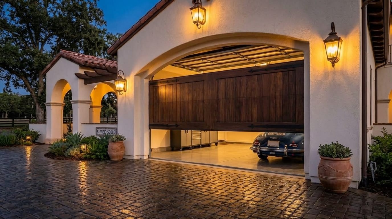 Harper Smart Garage Door Overhead Garage Door Gliding Open in Lake Worth, TX